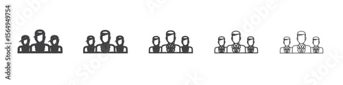 Company staff icon Line graphics illustration symbol