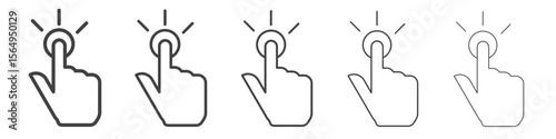 Computer hand cursor click icon Line graphics illustration symbol