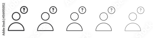 Confusing man icon Line graphics illustration symbol
