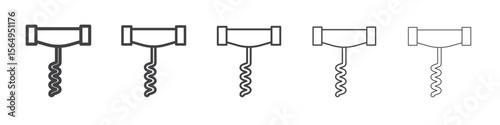 corkscrew icon Line graphics illustration symbol