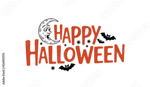 Happy Halloween lettering designs with  text decorated . Text, Typescript, Vector, Halloween, Horror, use in banner, poster etc. 