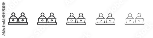 Coworking icon Line graphics illustration symbol