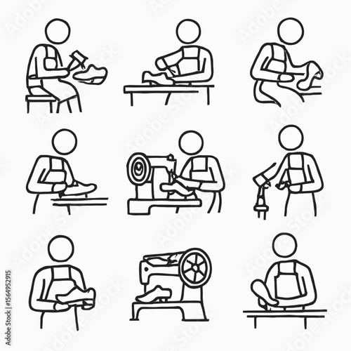 Shoemaker & Cobbler Craft Process Icons

