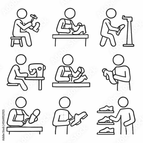 Shoemaker & Cobbler Craft Process Icons

