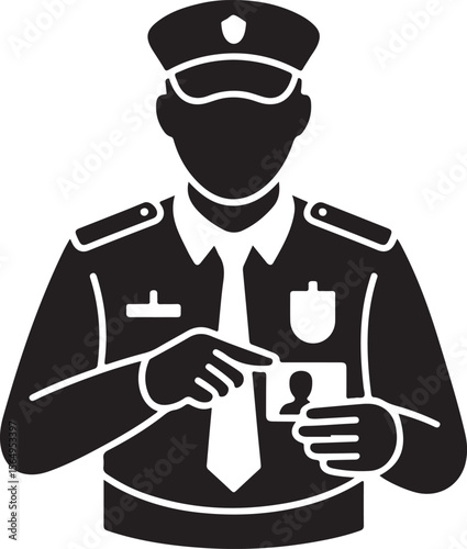 School Security Guard Checking ID