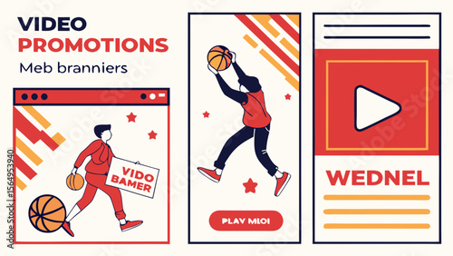 Dynamic basketball promotion design featuring a player in action and engaging graphics.