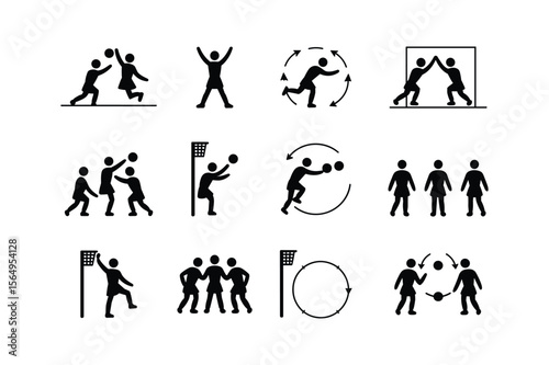 People playing sports and interacting ball