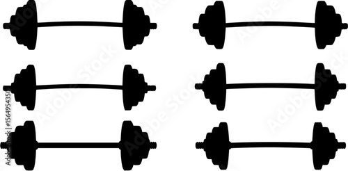 silhouette barbell on a white background, vector illustration
