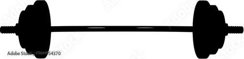 silhouette barbell on a white background, vector illustration

