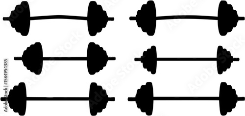 silhouette barbell on a white background, vector illustration
