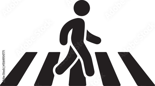 Student Crossing Road at Zebra Crossing