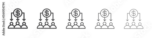 Crowdfunding icon Line graphics illustration symbol