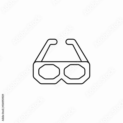 3d movie glasses icon sign vector