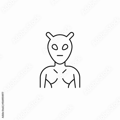 alien head figure icon sign vector