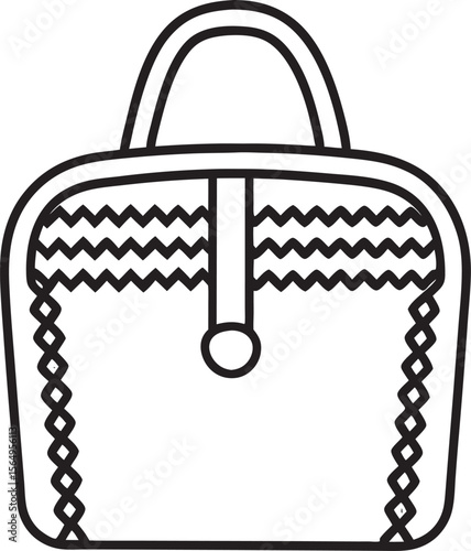 Crochet bag with zipper and woven pattern icon