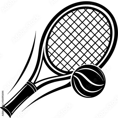 tennis racket and ball