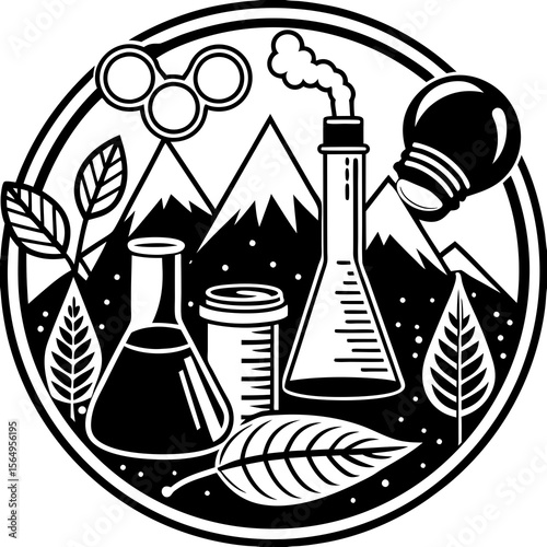 vector illustration of a chemical plant