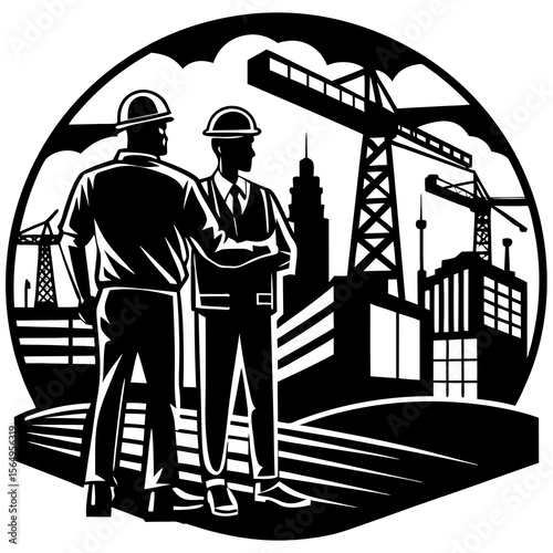 construction workers on the roof