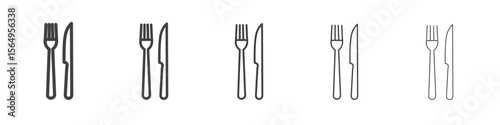 Cutlery icon Line graphics illustration symbol