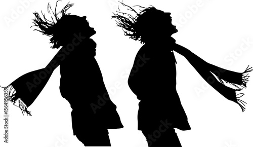 Wind Blown Silhouettes - Freedom and Joyful Movement Design