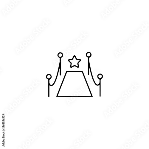 Red carpet icon flat vector design.