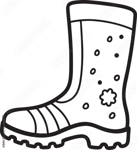 Muddy garden boot icon dirty footwear