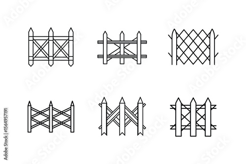 invisible fence symbol line art vector illustration