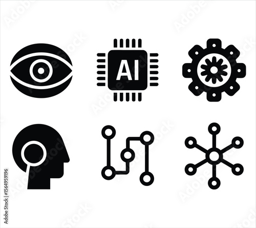 Artificial Intelligence Concept Silhouettes