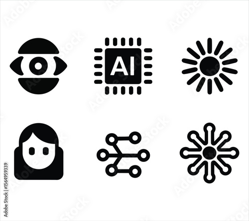 Artificial Intelligence Silhouette Vector Collection
