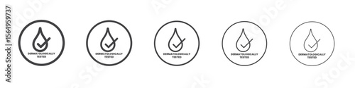 dermatologically tested icon Line graphics illustration symbol