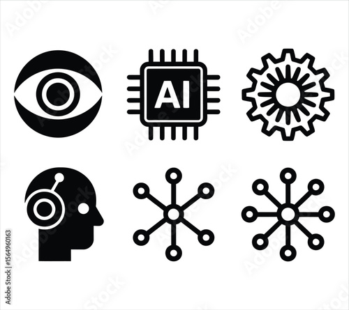 Flat Style AI Silhouettes for Technology Design