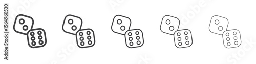 Dice Six Icon Line graphics illustration symbol
