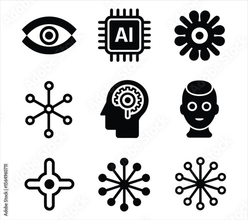 Machine Intelligence Silhouettes in Black
