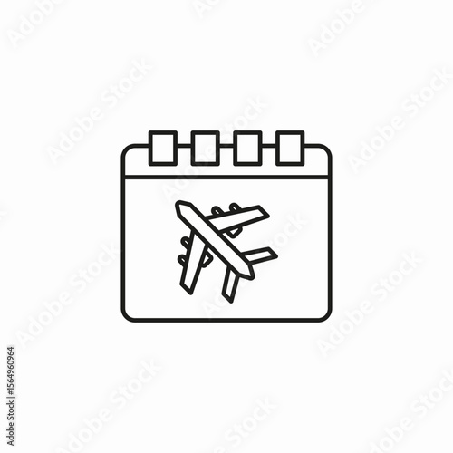 flight date calendar icon sign vector