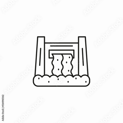 hydroelectric dam water icon sign vector