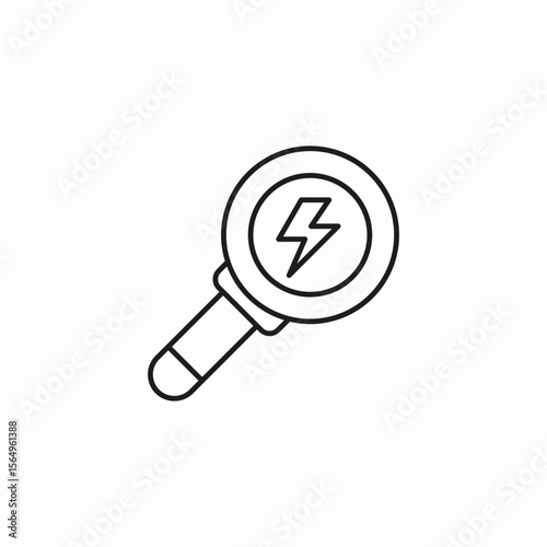 magnifying glass electricity icon sign vector