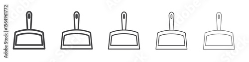 Dustpan icon Line graphics illustration symbol