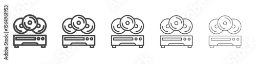Dvd CDROM disc icon Line graphics illustration symbol