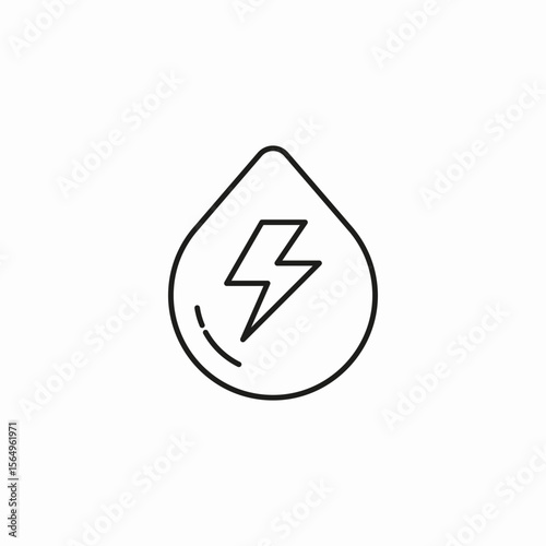water drop electricity icon sign vector