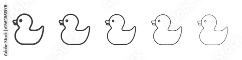 Duck icon Line graphics illustration symbol