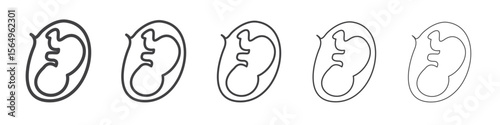 Embryo Child icon Line graphics illustration symbol