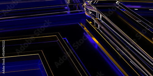 Elegant navy blue gold background with overlap layer suit for business corporate institution party festive seminar and talks
