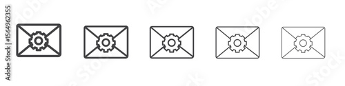 Email settings icon Line graphics illustration symbol