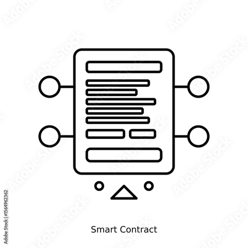 Smart contract icon with hover effect animation featuring automated blockchain document, code execution. Scales 115% on hover, color changes black to dark gray. Transparent background animated SVG.