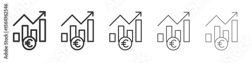 Euro chart icon Line graphics illustration symbol