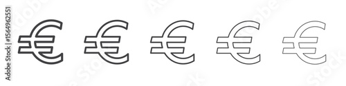EURO icon Line graphics illustration symbol