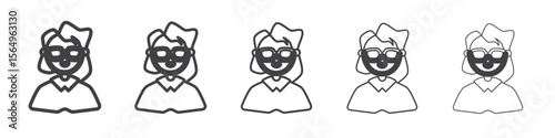 Female Teacher icon Line graphics illustration symbol