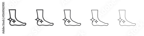 Foot care icon Line graphics illustration symbol