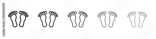 Footprints icon Line graphics illustration symbol