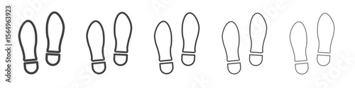 Footprints icon Line graphics illustration symbol